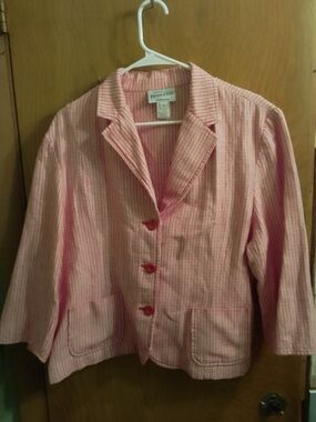 Pendleton Pink Striped Women's Collared  Blazer Jacket